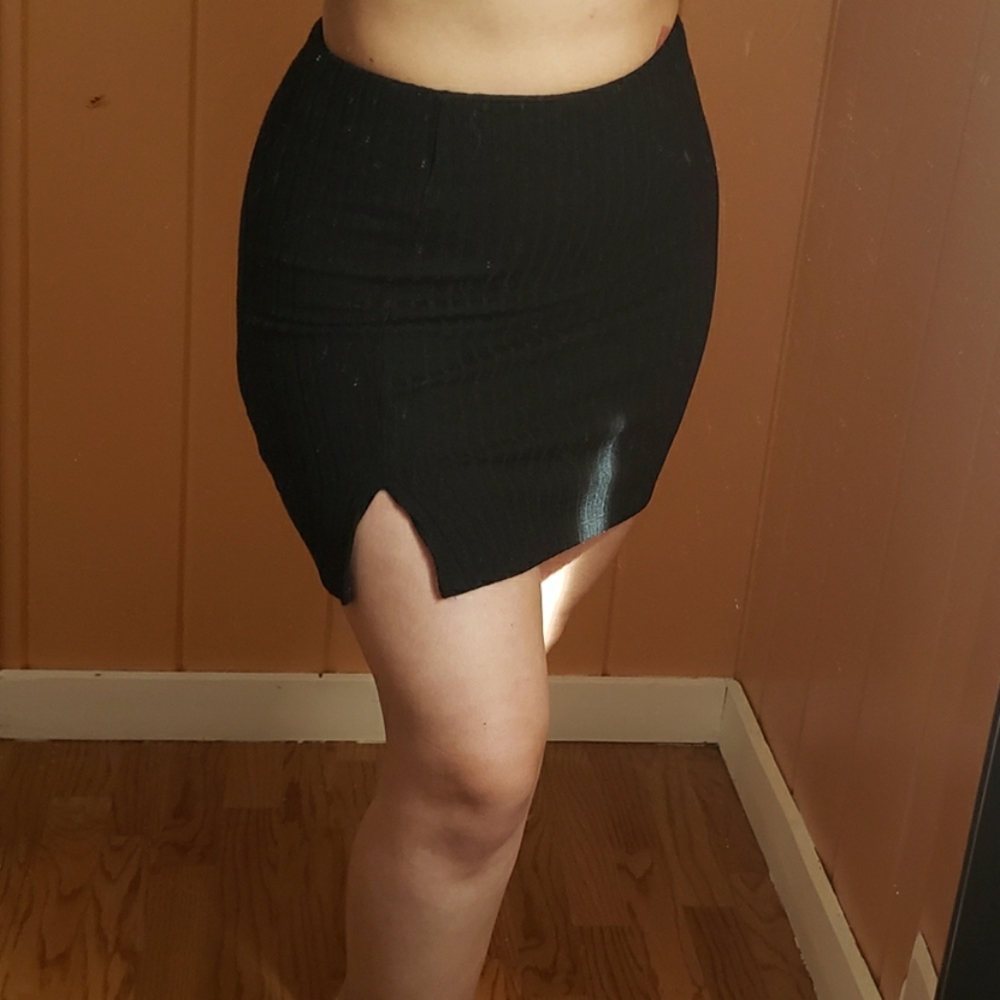 Black mini skirt